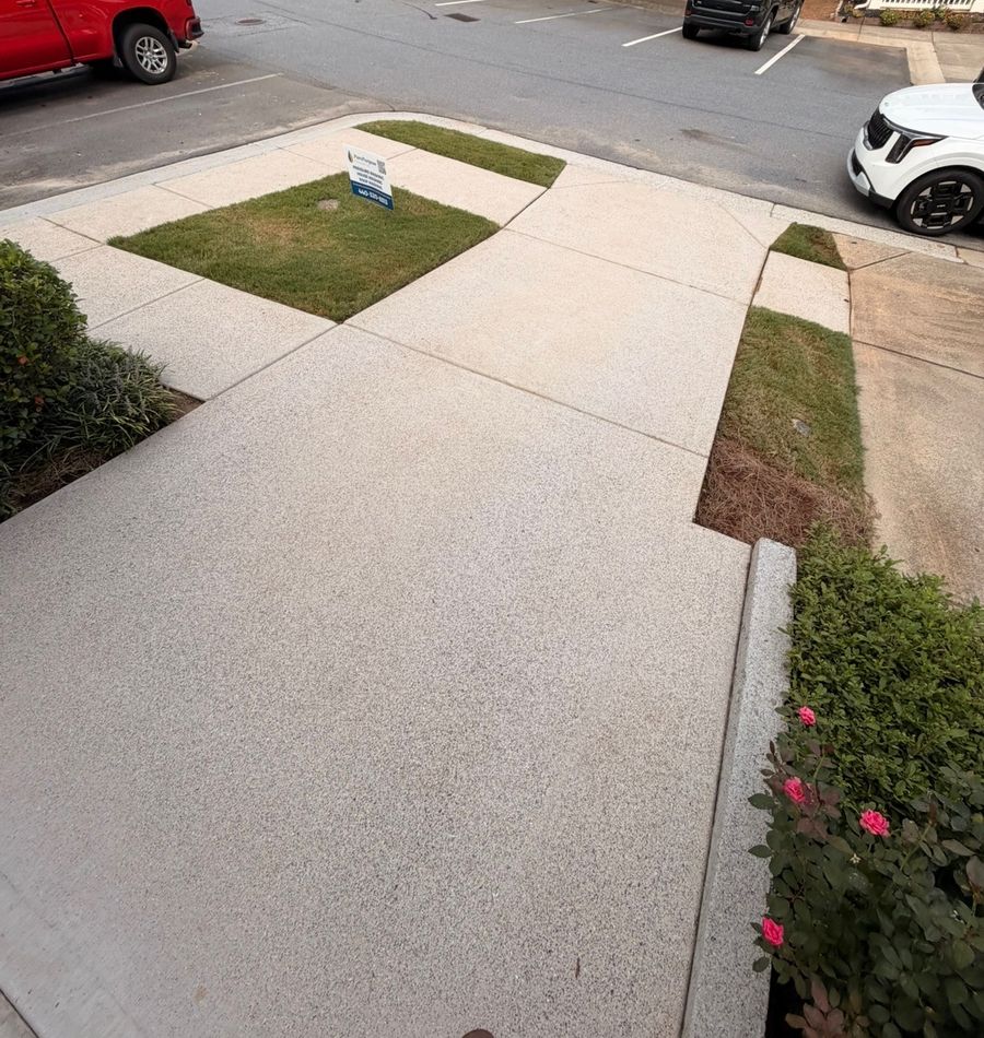 Concrete apron after cleaning