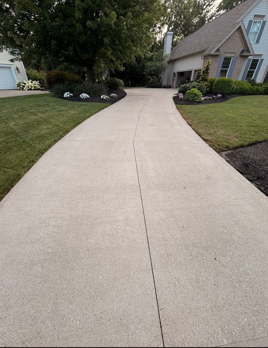 Driveway after pressure washing